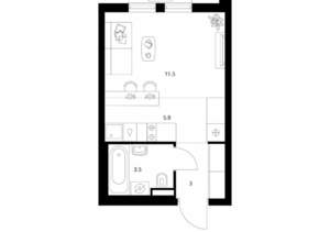 Студия квартира, вторичка, 24м2, 24/25 этаж