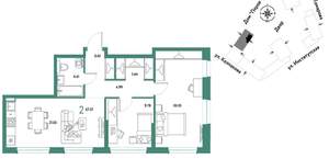 2-к квартира, вторичка, 68м2, 19/6 этаж