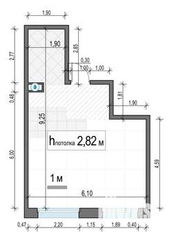 1-к квартира, строящийся дом, 40м2, 10/23 этаж