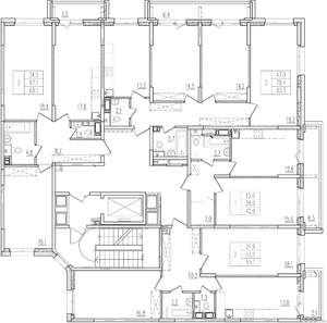 2-к квартира, строящийся дом, 65м2, 7/9 этаж