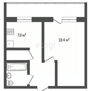 1-к квартира, вторичка, 34м2, 2/12 этаж