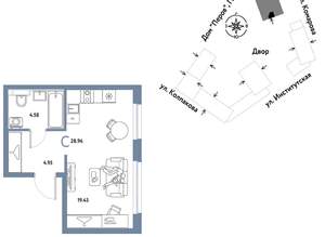 Студия квартира, вторичка, 29м2, 15/6 этаж