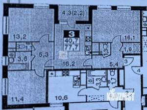 3-к квартира, вторичка, 77м2, 14/16 этаж