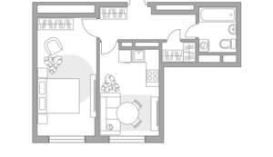 1-к квартира, строящийся дом, 40м2, 4/12 этаж