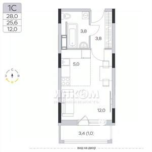 Студия квартира, вторичка, 26м2, 9/9 этаж