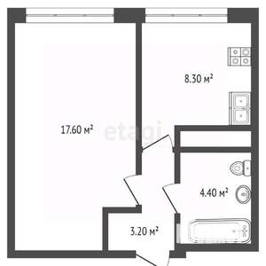 1-к квартира, вторичка, 32м2, 15/21 этаж