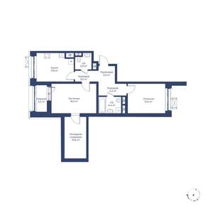 2-к квартира, строящийся дом, 70м2, 11/24 этаж