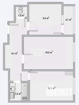 2-к квартира, вторичка, 51м2, 7/9 этаж