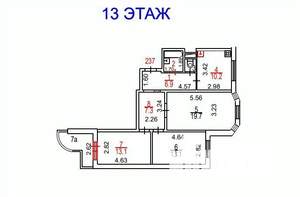 3-к квартира, вторичка, 75м2, 13/17 этаж