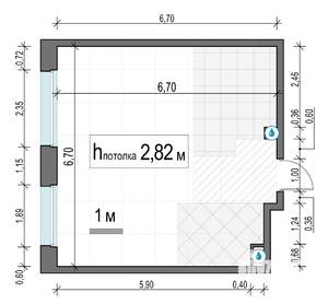 1-к квартира, строящийся дом, 43м2, 4/23 этаж