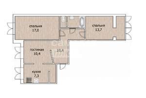 3-к квартира, вторичка, 65м2, 5/10 этаж