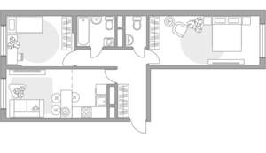 2-к квартира, строящийся дом, 60м2, 10/12 этаж