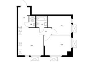 2-к квартира, вторичка, 51м2, 12/25 этаж