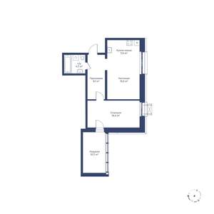2-к квартира, строящийся дом, 58м2, 2/24 этаж