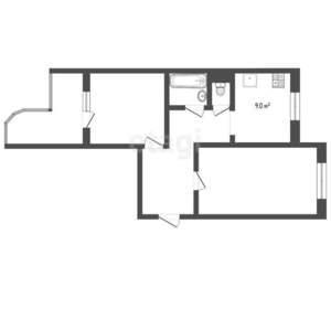 2-к квартира, вторичка, 54м2, 4/16 этаж