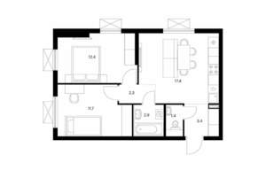 2-к квартира, вторичка, 52м2, 14/24 этаж