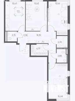 3-к квартира, вторичка, 79м2, 14/17 этаж