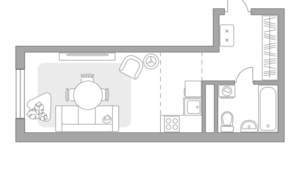 Студия квартира, строящийся дом, 29м2, 3/12 этаж