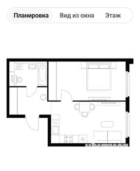 1-к квартира, вторичка, 44м2, 8/25 этаж