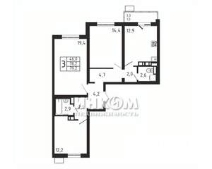 3-к квартира, вторичка, 79м2, 8/9 этаж