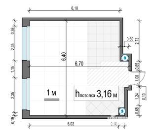 1-к квартира, строящийся дом, 40м2, 23/23 этаж