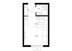 Студия квартира, вторичка, 22м2, 13/25 этаж