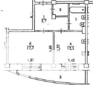 1-к квартира, вторичка, 46м2, 9/11 этаж