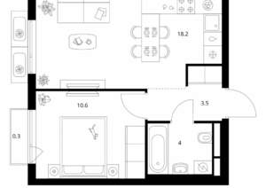 1-к квартира, вторичка, 37м2, 7/25 этаж