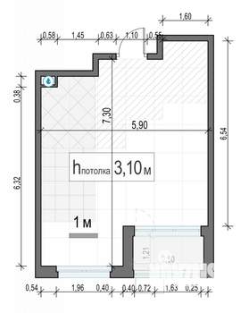 1-к квартира, строящийся дом, 39м2, 17/17 этаж