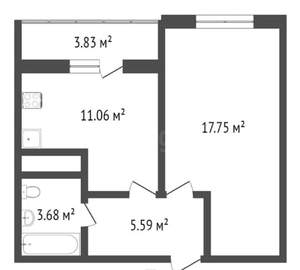 1-к квартира, вторичка, 38м2, 10/17 этаж