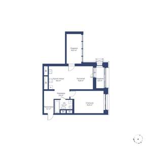 2-к квартира, строящийся дом, 59м2, 4/24 этаж