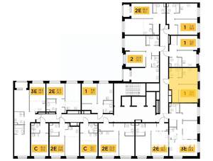 1-к квартира, строящийся дом, 34м2, 22/23 этаж