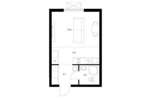 Студия квартира, вторичка, 27м2, 20/24 этаж