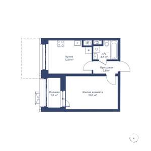 1-к квартира, вторичка, 35м2, 2/24 этаж