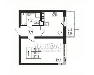 1-к квартира, вторичка, 38м2, 3/9 этаж