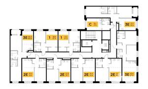 2-к квартира, строящийся дом, 45м2, 3/23 этаж