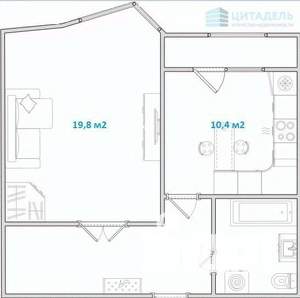 1-к квартира, сданный дом, 45м2, 16/16 этаж