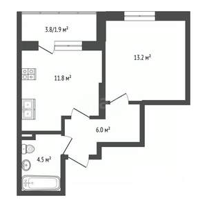 1-к квартира, вторичка, 37м2, 16/18 этаж