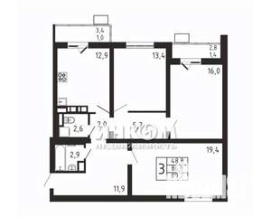 3-к квартира, вторичка, 89м2, 4/9 этаж