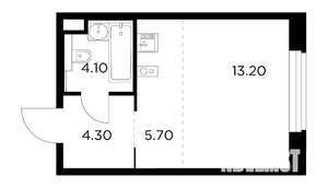Студия квартира, вторичка, 27м2, 12/23 этаж