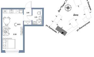 Студия квартира, вторичка, 28м2, 11/6 этаж