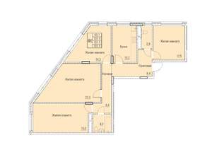 4-к квартира, строящийся дом, 101м2, 2/22 этаж