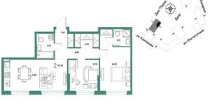 2-к квартира, вторичка, 67м2, 16/6 этаж