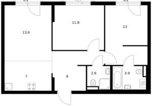 2-к квартира, вторичка, 60м2, 14/24 этаж
