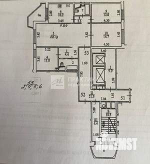 4-к квартира, вторичка, 89м2, 2/12 этаж