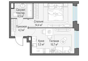 1-к квартира, строящийся дом, 39м2, 10/23 этаж