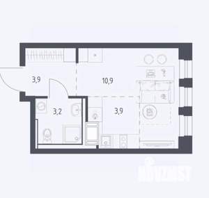 Студия квартира, вторичка, 21м2, 9/10 этаж