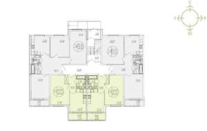 1-к квартира, строящийся дом, 41м2, 4/4 этаж