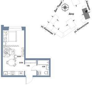 Студия квартира, вторичка, 29м2, 17/6 этаж