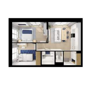 2-к квартира, вторичка, 51м2, 23/25 этаж